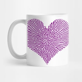 Turing Pattern Sunburst Love Heart (Purple) Mug